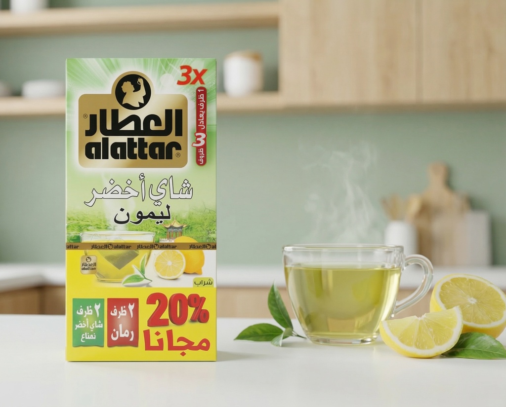 [V0299] العطار شاي اخضر بالليمون