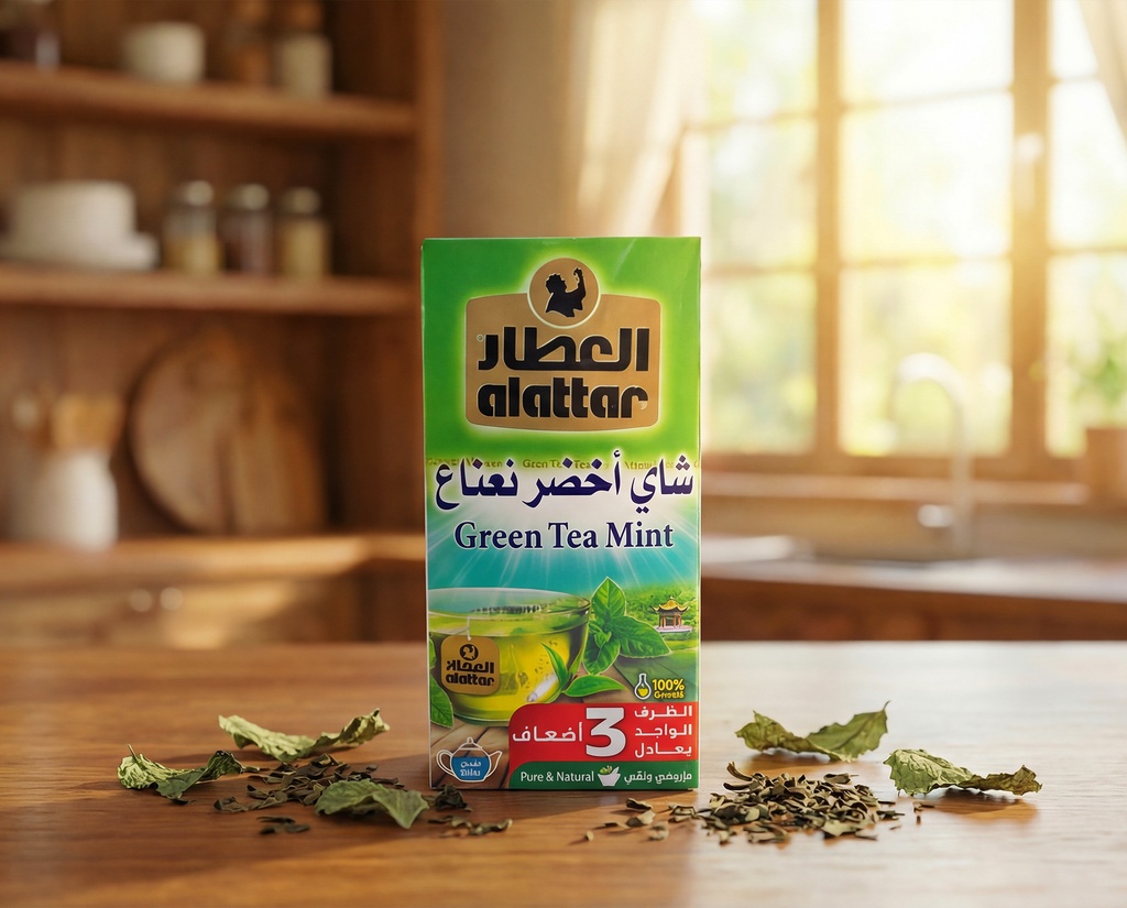 [V0300] العطار شاي اخضر بالنعناع