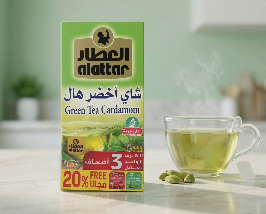 [V0301] العطار شاي اخضر بالهال