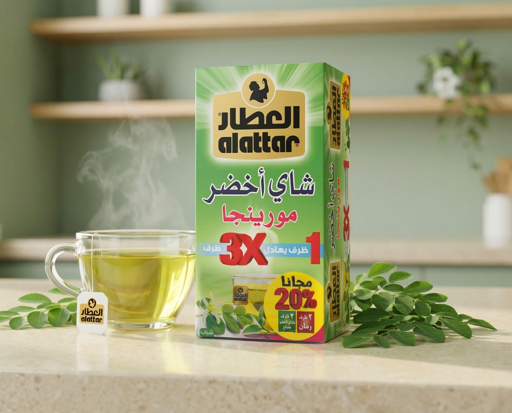 العطار شاي اخضر مورينجا